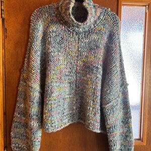 Free People Multicolor Cowl Neck Sweater